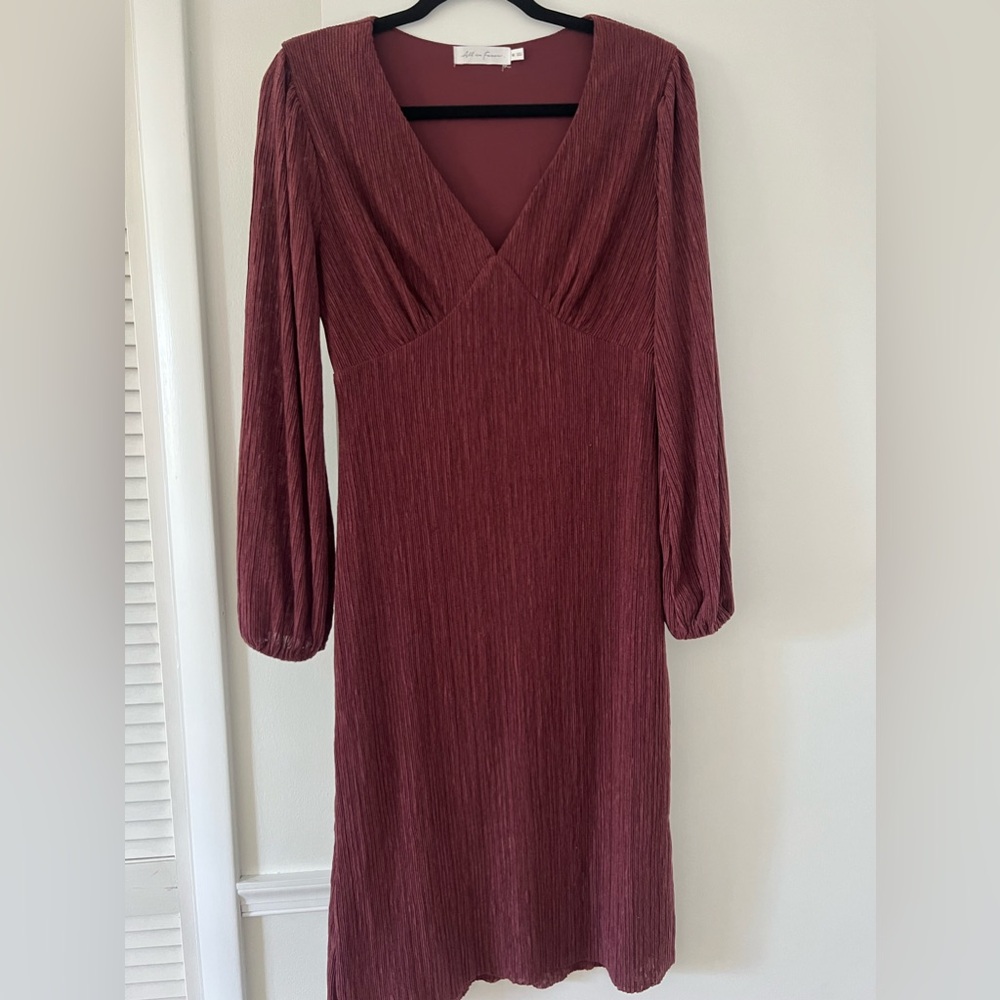 Midi dress plissé empire waist - Picture 2 of 3